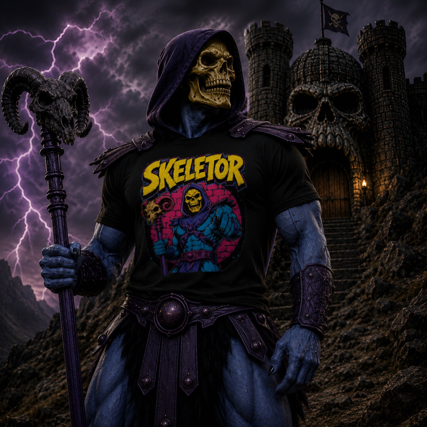 Polera Skeletor Retro años 80
