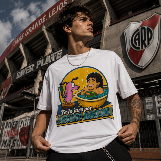 Polera Coraje el Perro Cobarde: Te lo Juro por Dieguito Maradona