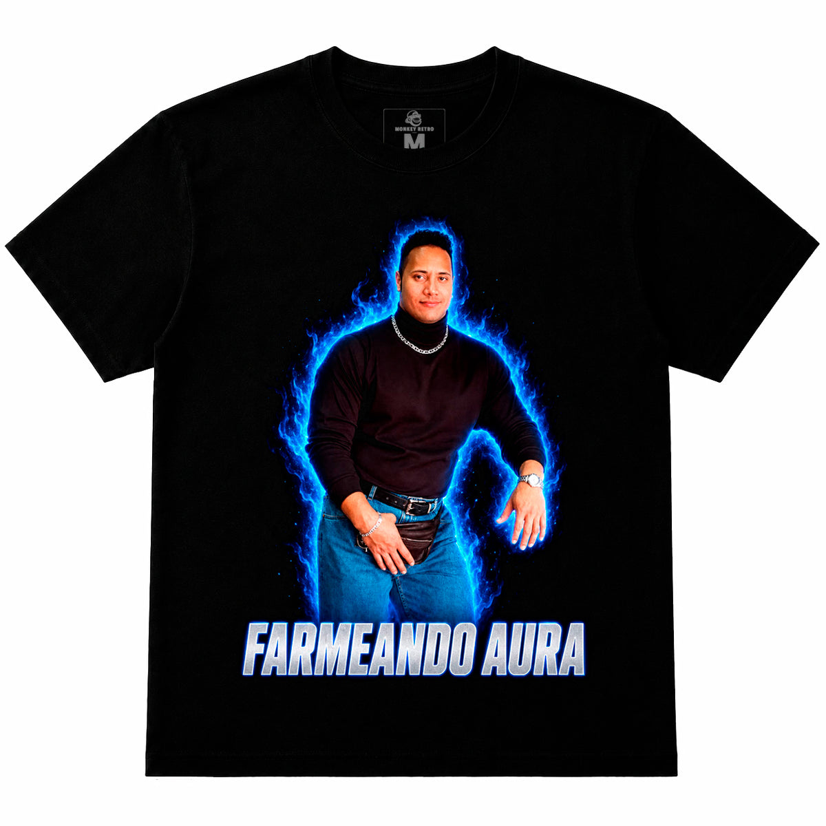 Polera The Rock: Farmeando Aura