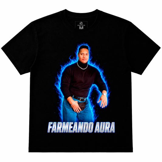 Polera The Rock: Farmeando Aura